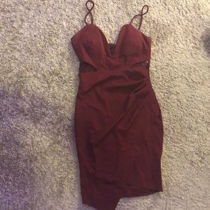 Burgundy formal mini dress
